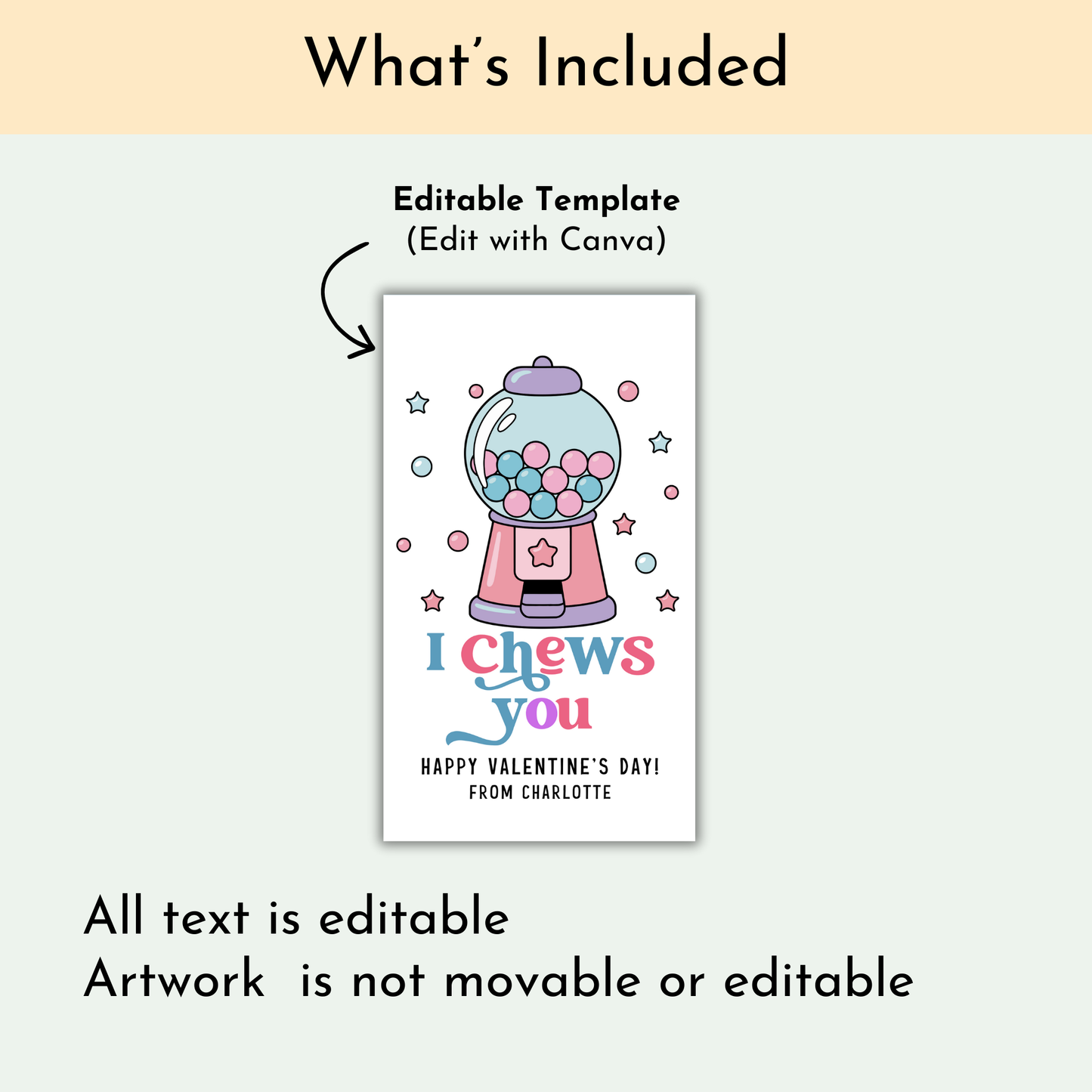 I Chews You Valentine's Day Tag