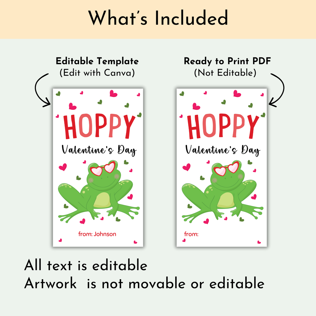 Valentine's Frog Treat Tag