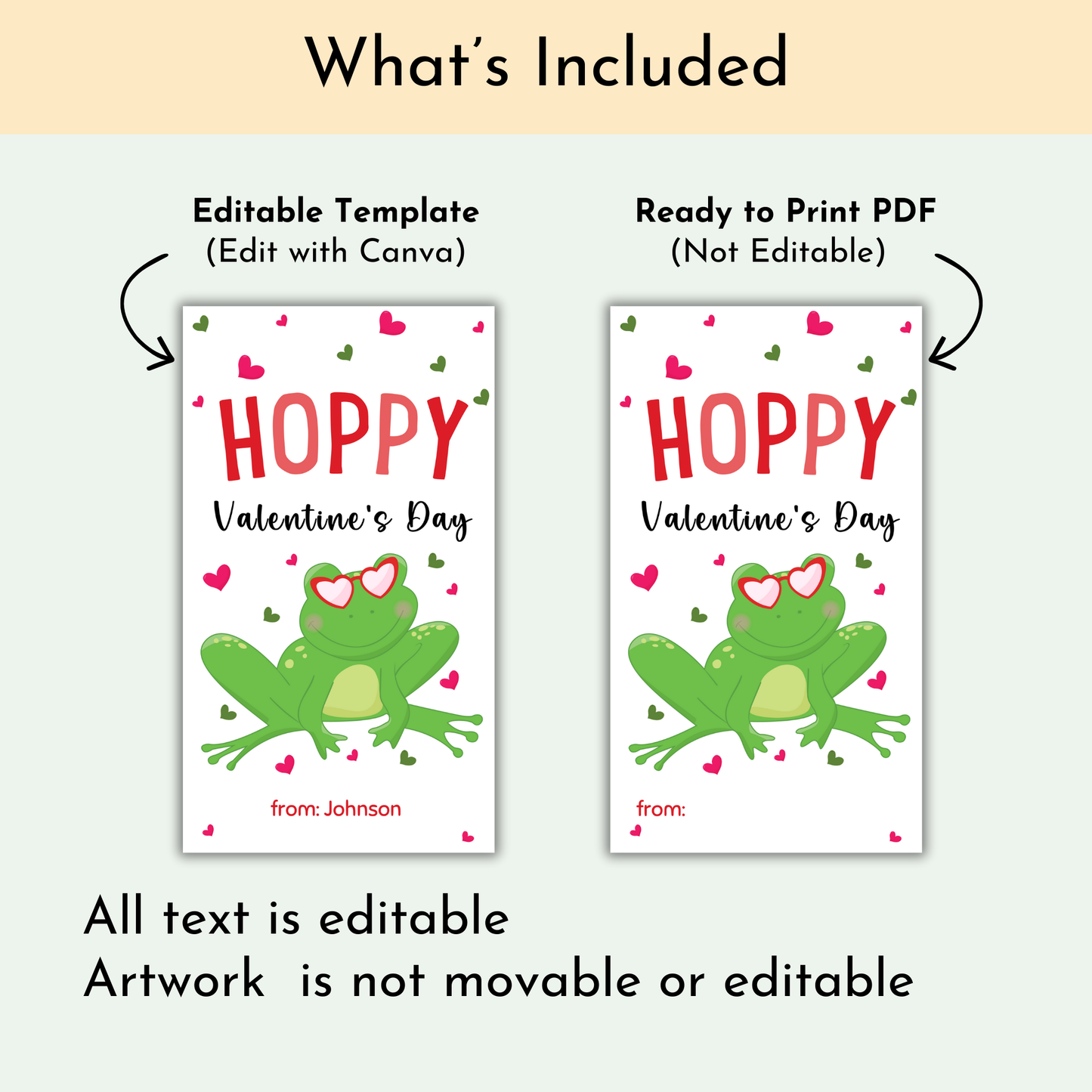 Valentine's Frog Treat Tag