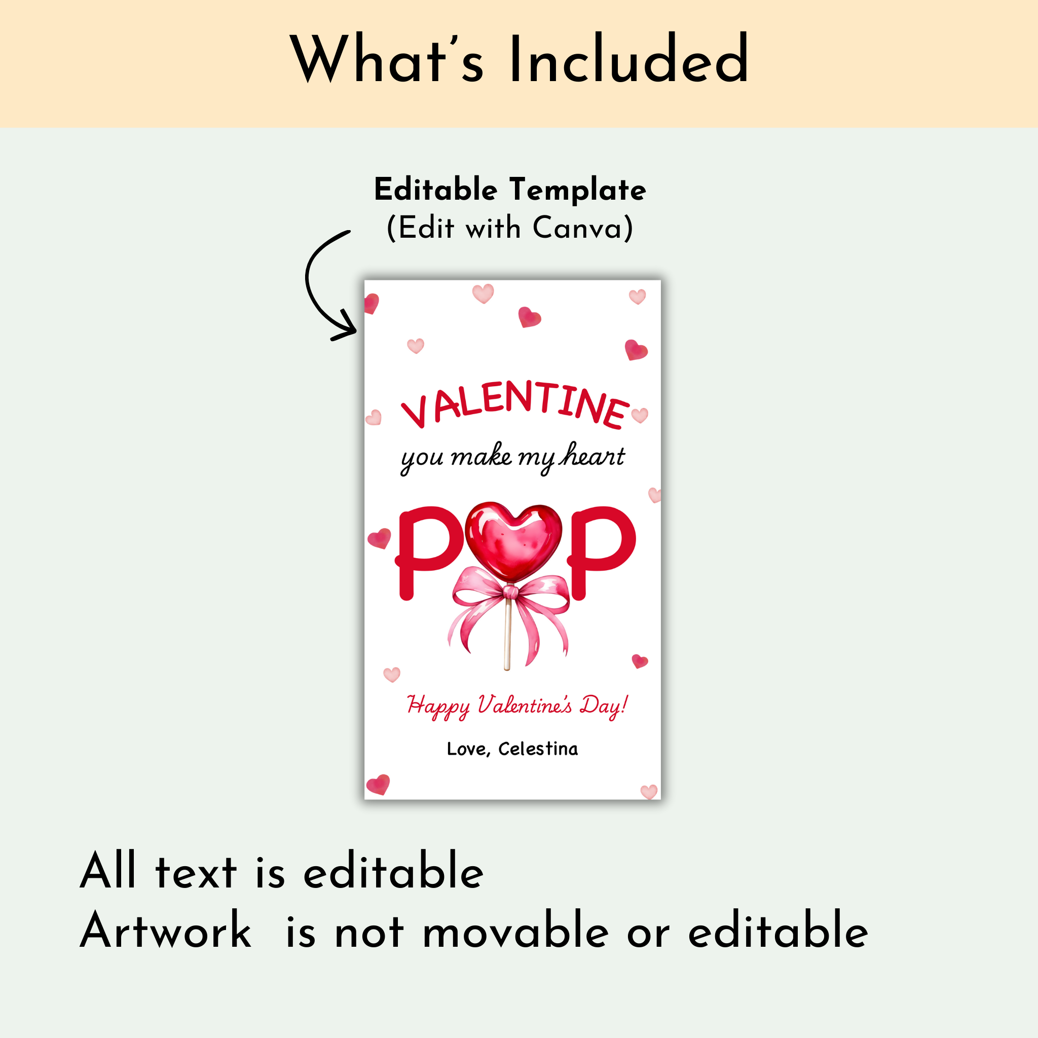 Lollipop Valentine's Tag