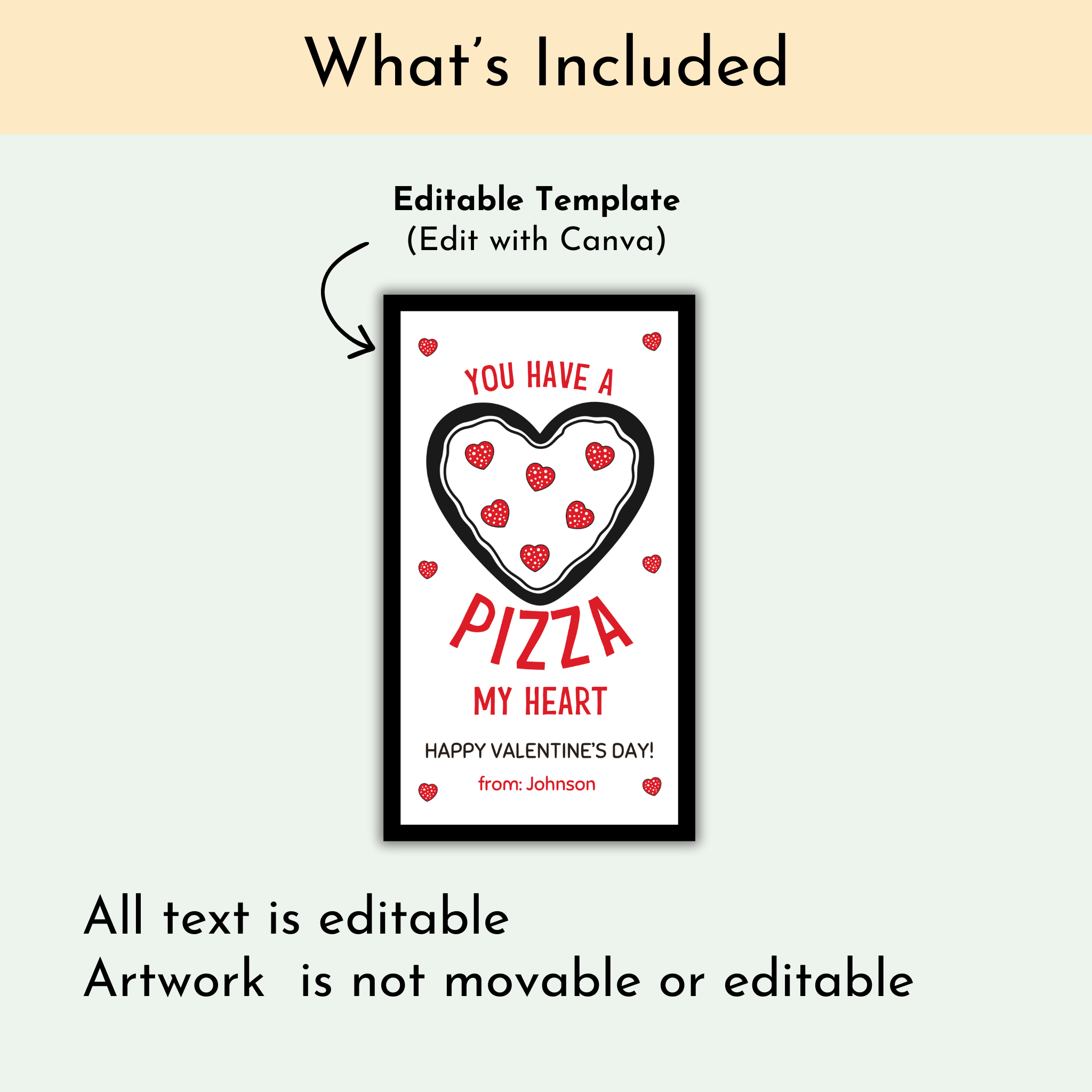 Pizza Valentine's Tag