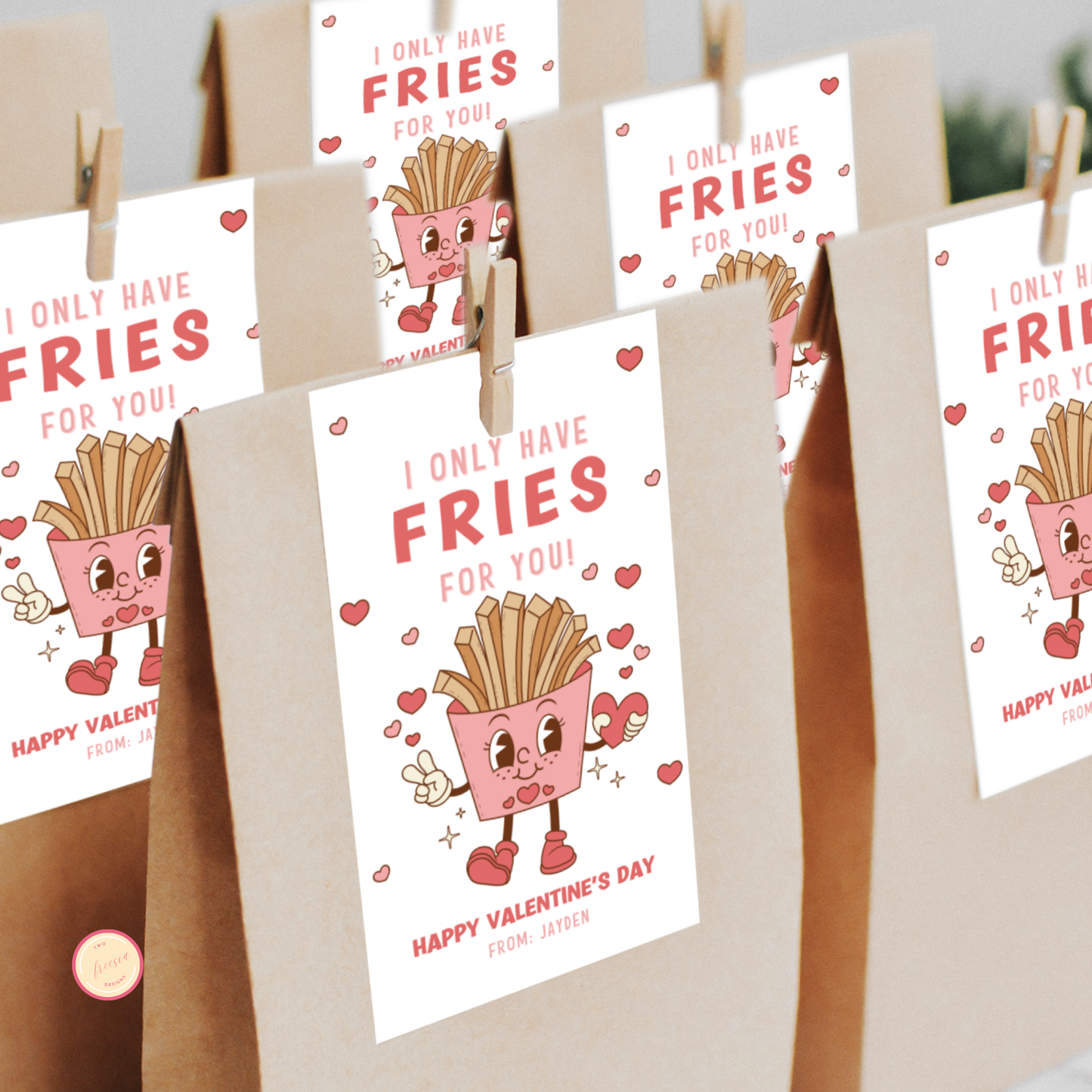 Valentine's French Fries Treat Tag