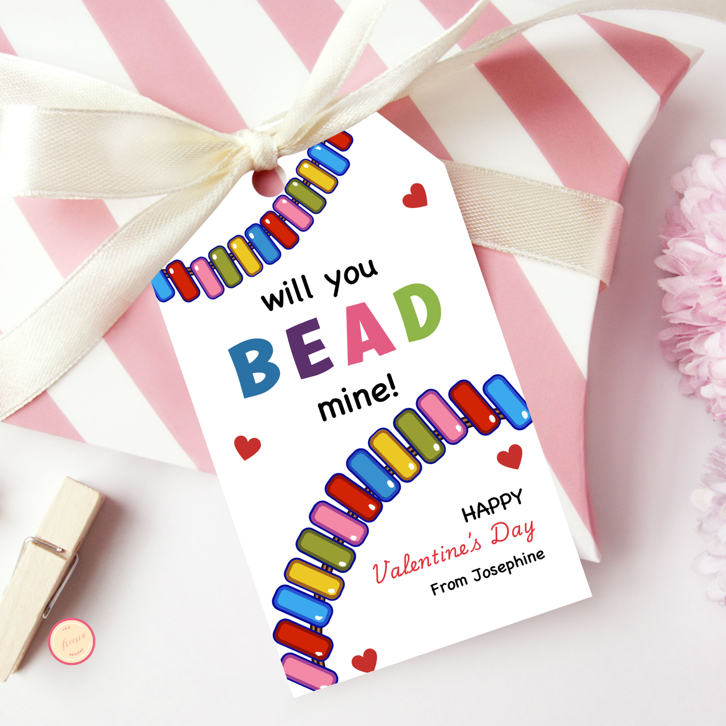 Will You Bead Mine Valentine Gift Tag