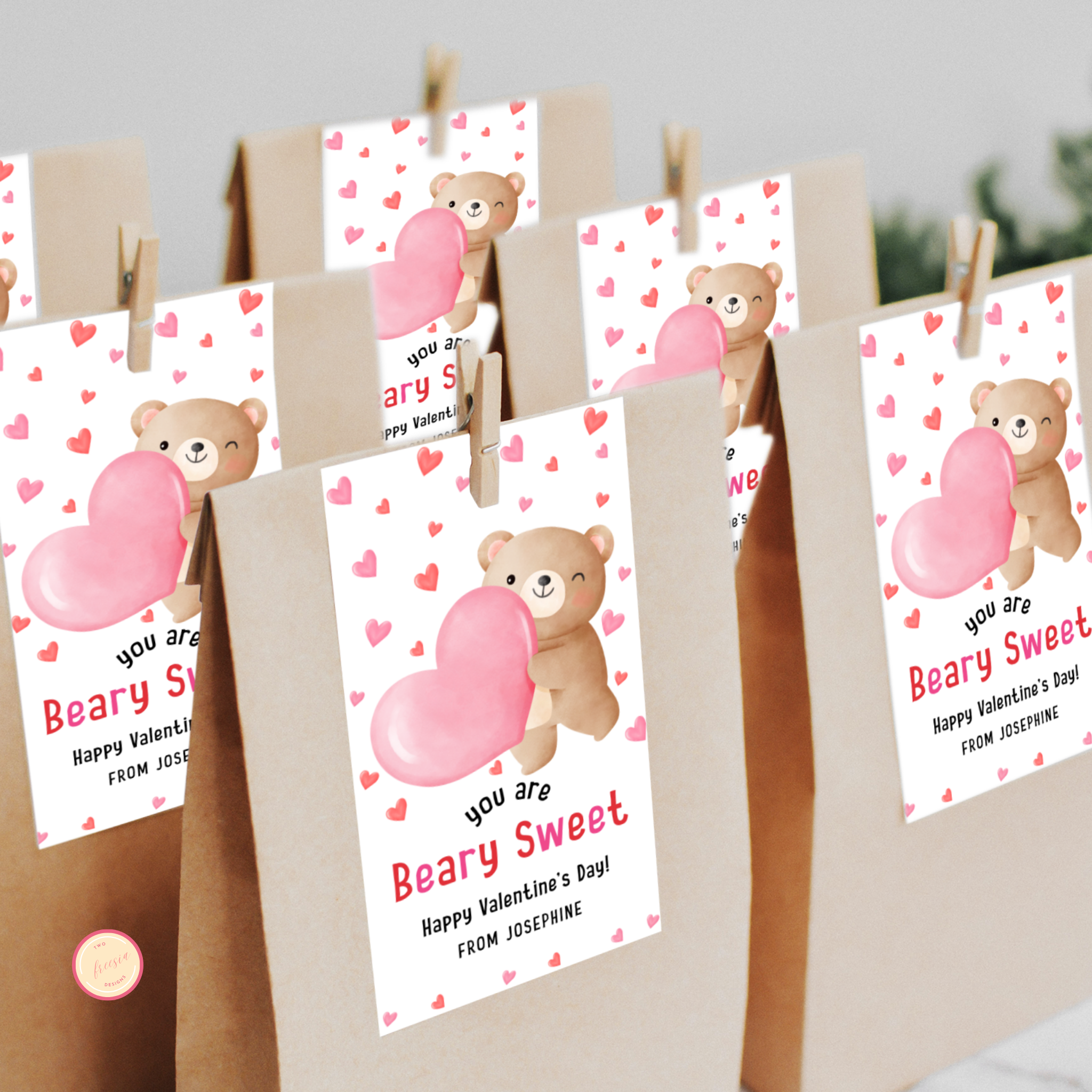 You Are Beary Sweet Valentine Treat Tag