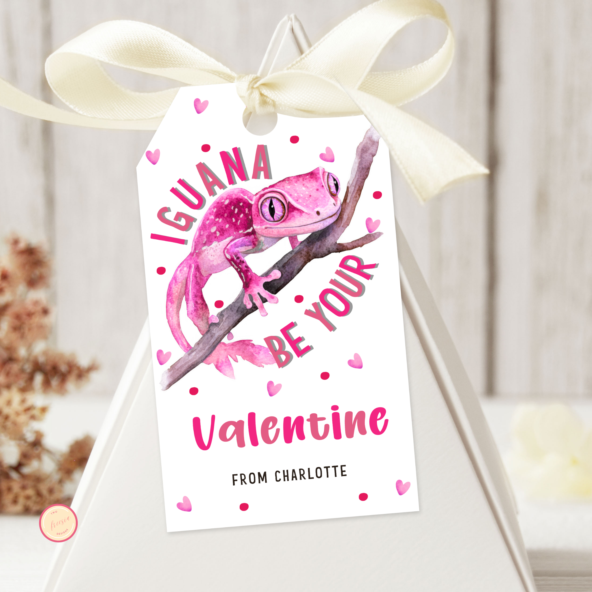 Iguana Valentine's Day Tag