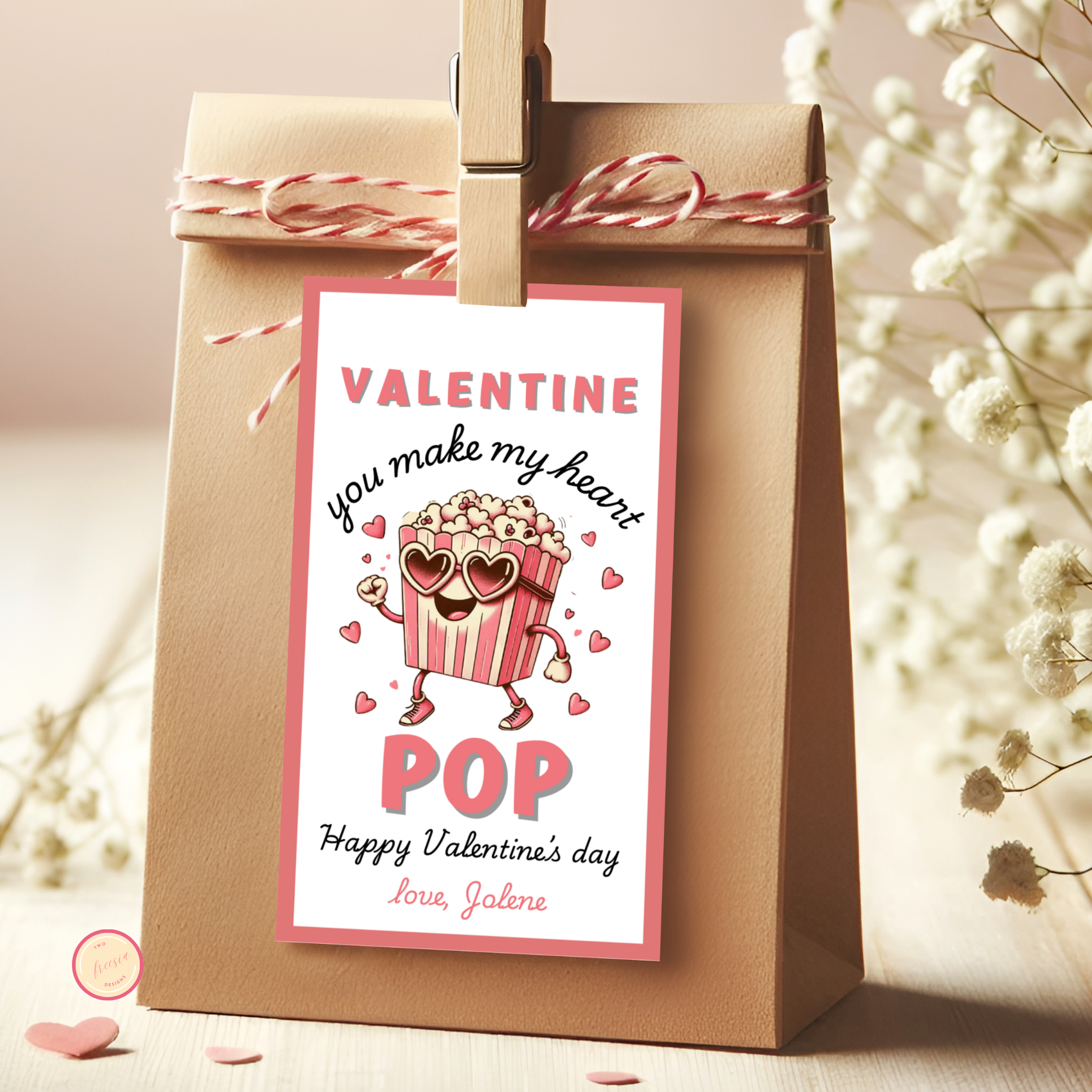 Popcorn Valentine's Tag
