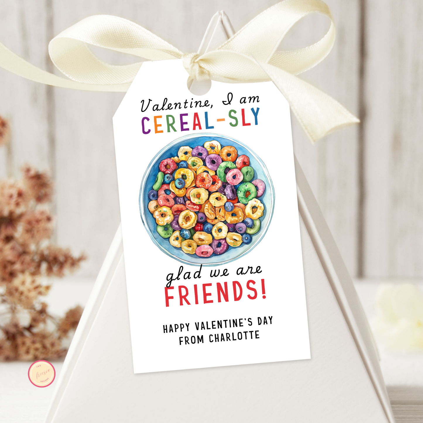 Cereal Valentine's Day Gift Tag