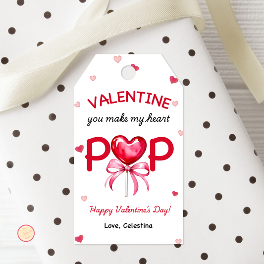 Lollipop Valentine's Tag