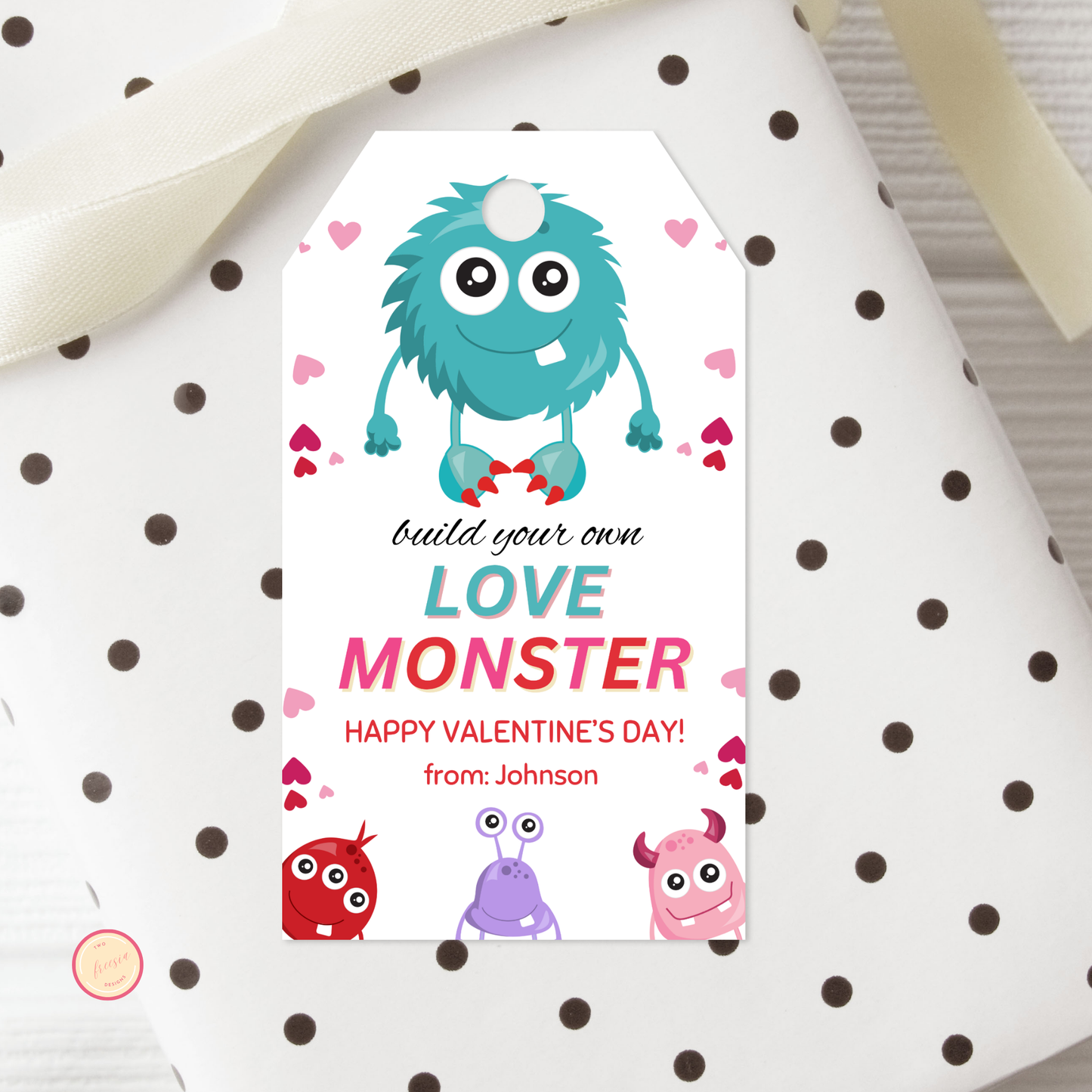 Build Your Own Monster Valentine Tag