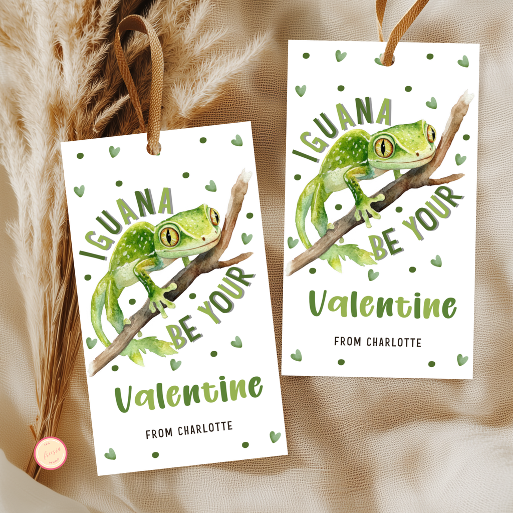Iguana Valentine's Day Tag