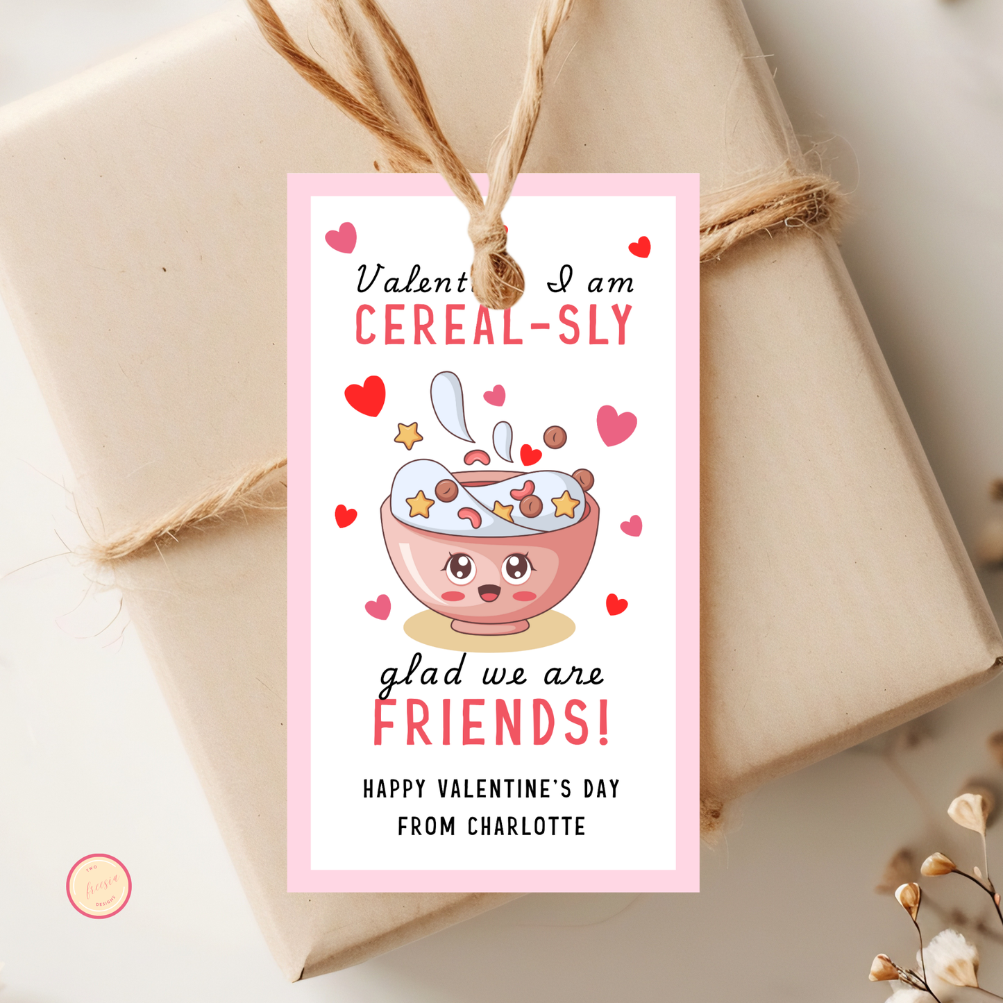Cereal Valentine's Day Treat Tag