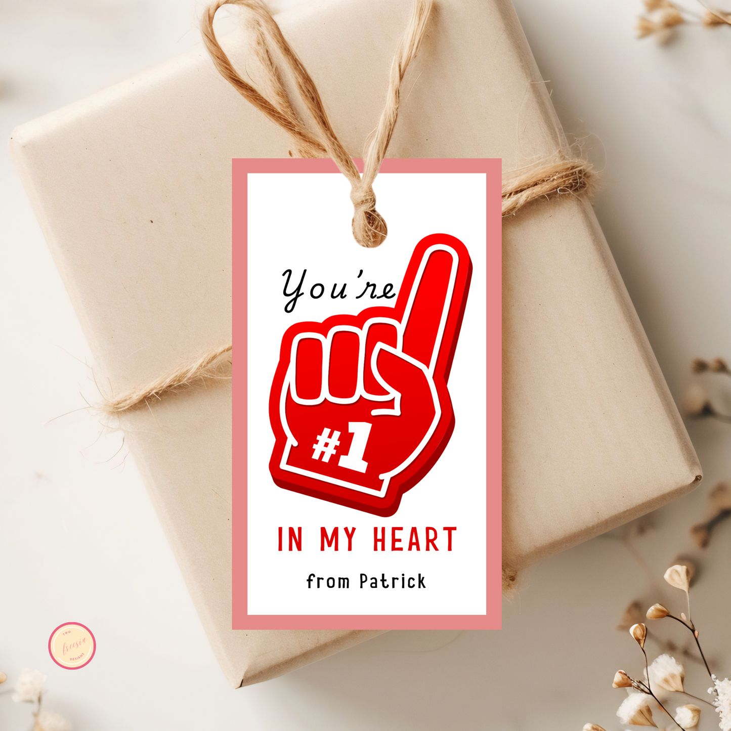 Valentine's Foam Finger Tag