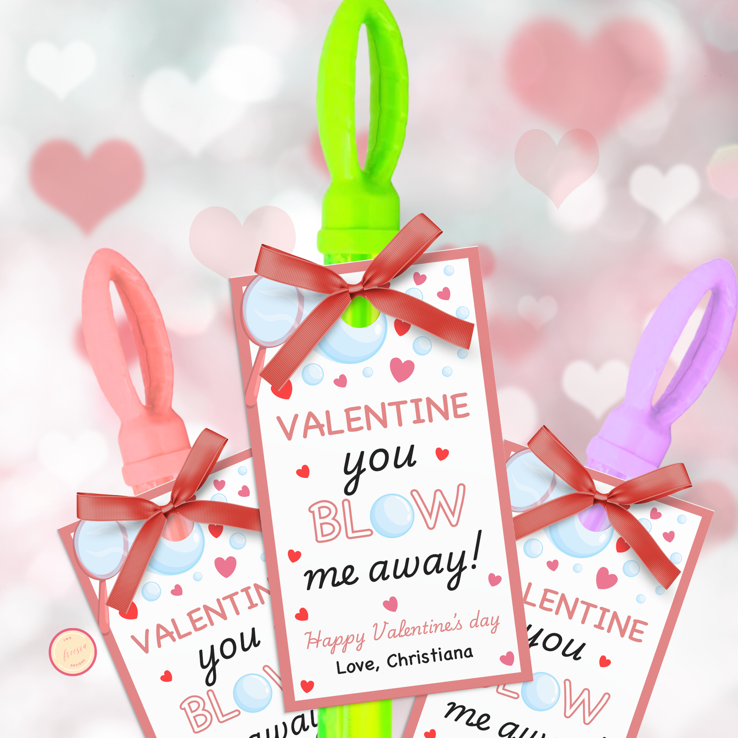 Valentines Bubble Wand Tag
