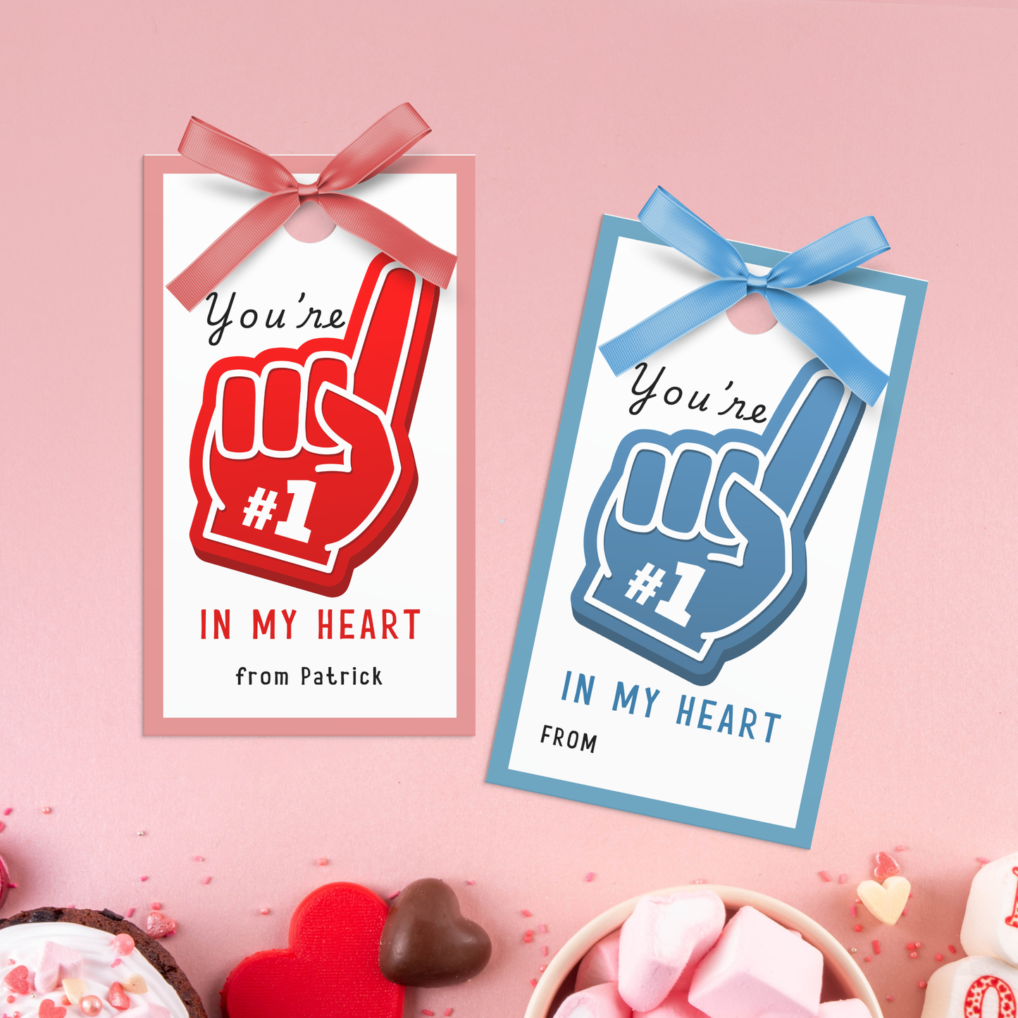 Valentine's Foam Finger Tag