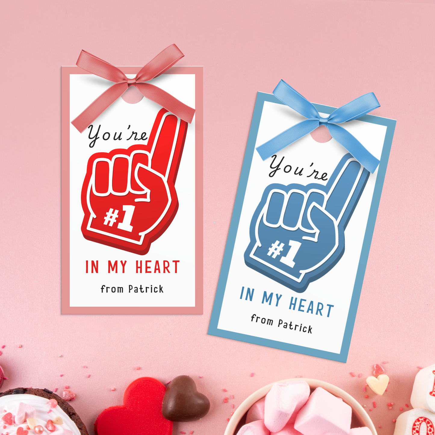 Valentine's Foam Finger Treat Tag