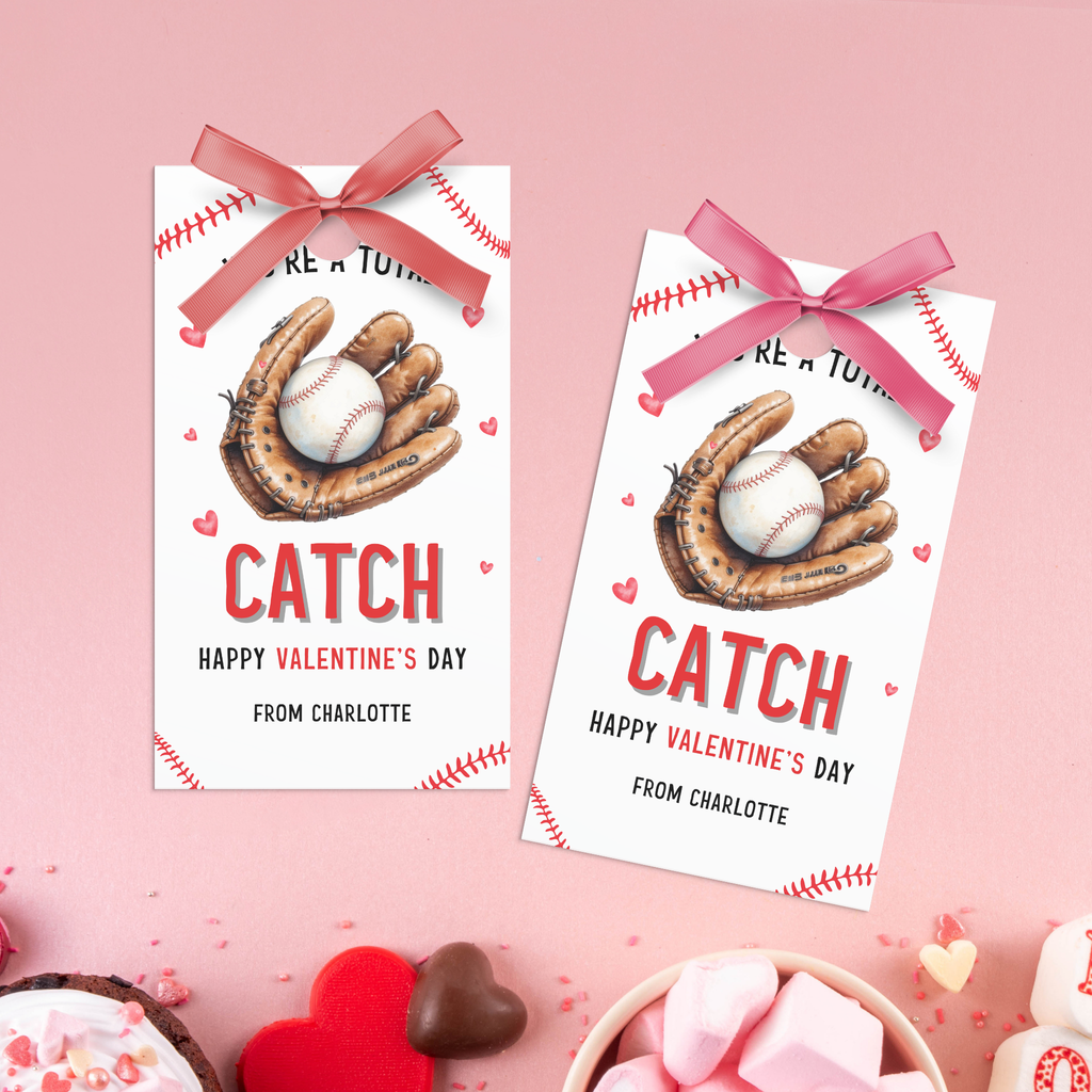 Baseball Valentine's Tag