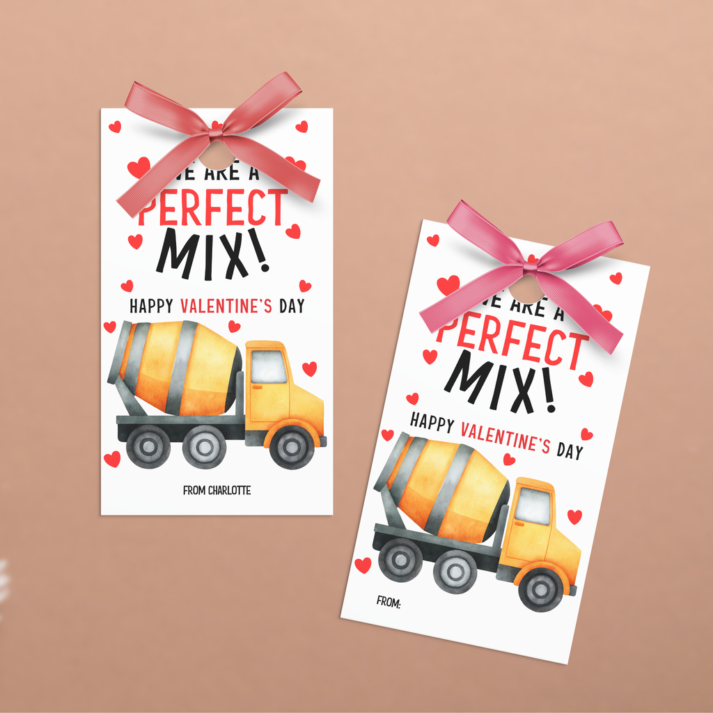 Valentine's Day Construction Truck Tag
