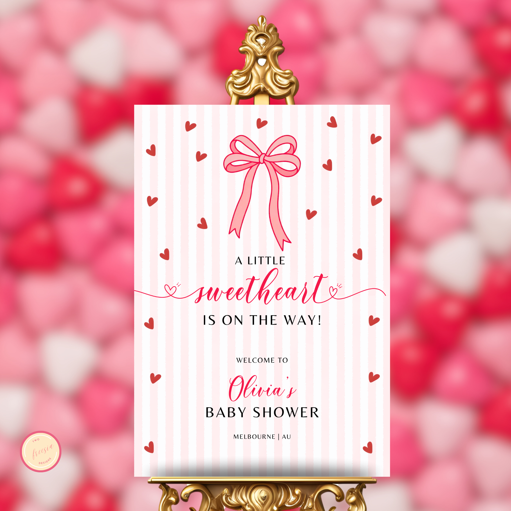 Valentine Baby Shower Welcome Sign