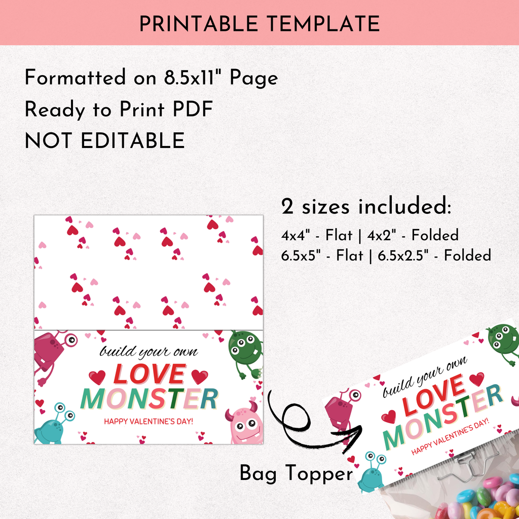 Build Your Love Monster Bag Topper