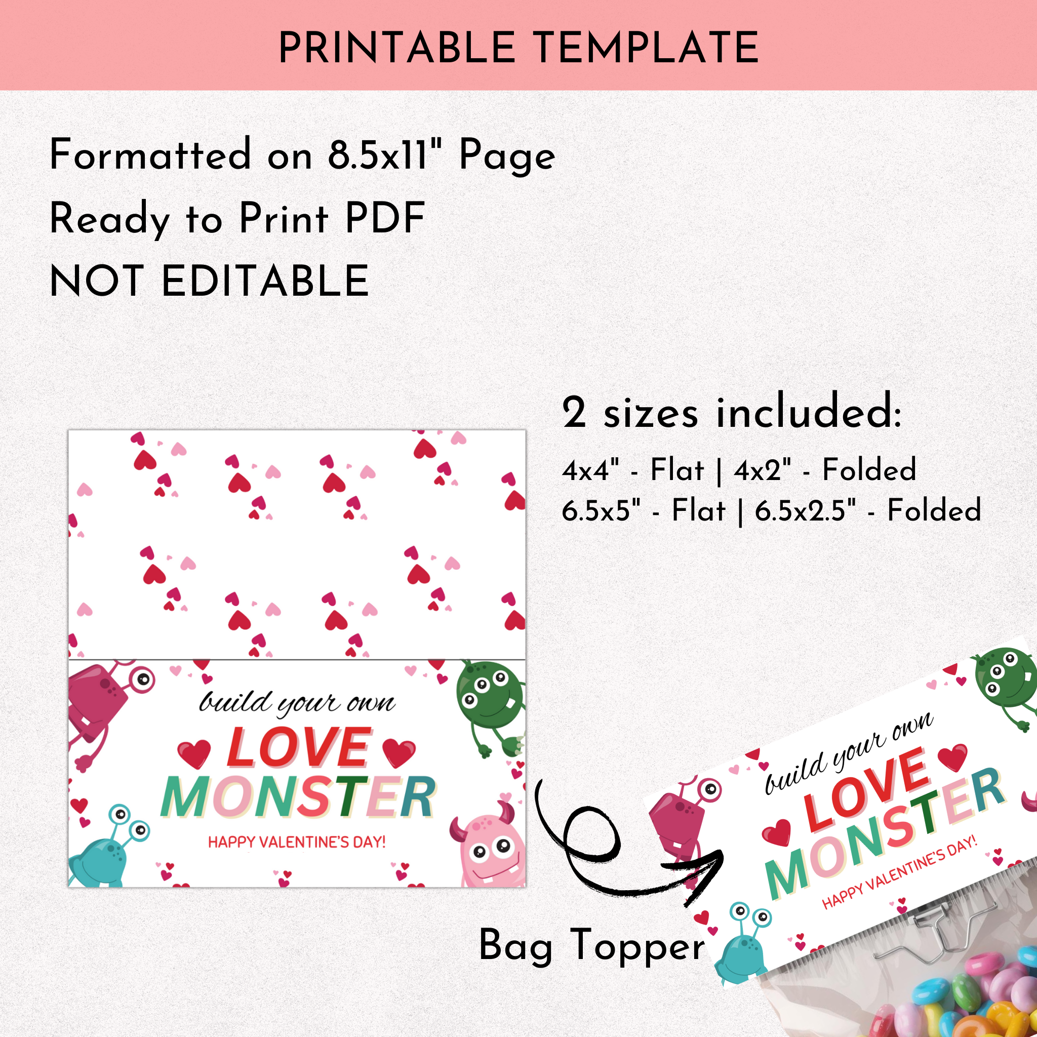 Build Your Love Monster Bag Topper