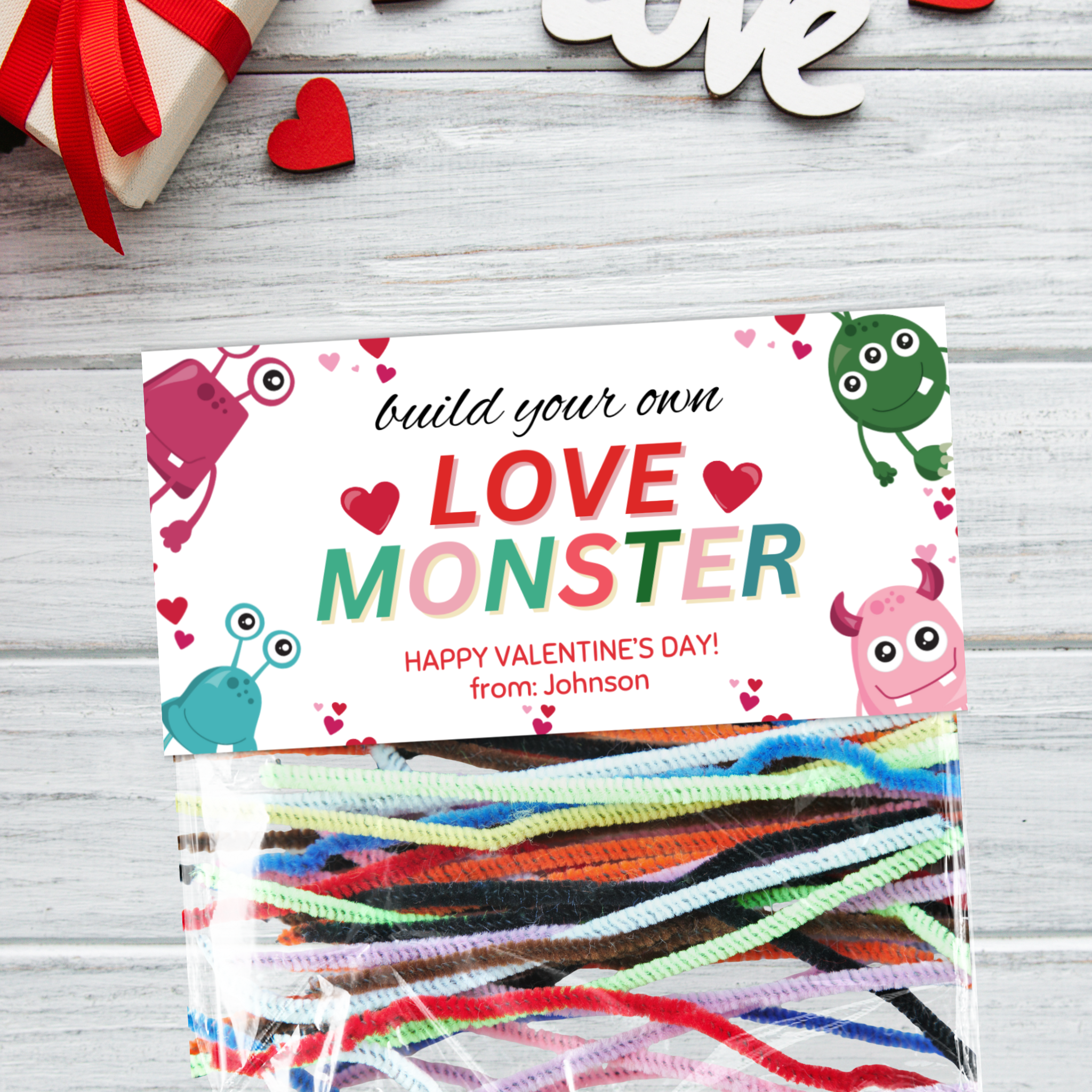 Valentine Build Your Monster Bag Topper