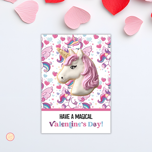 Valentine Unicorn Cookie Card