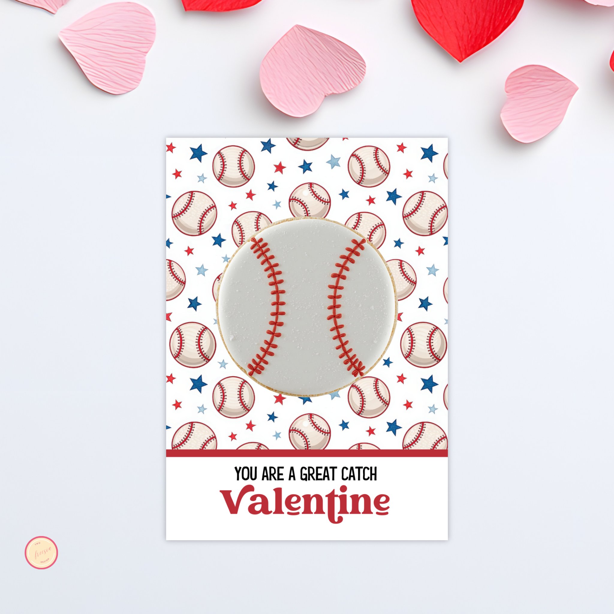 Baseball Valentine Cookie Card