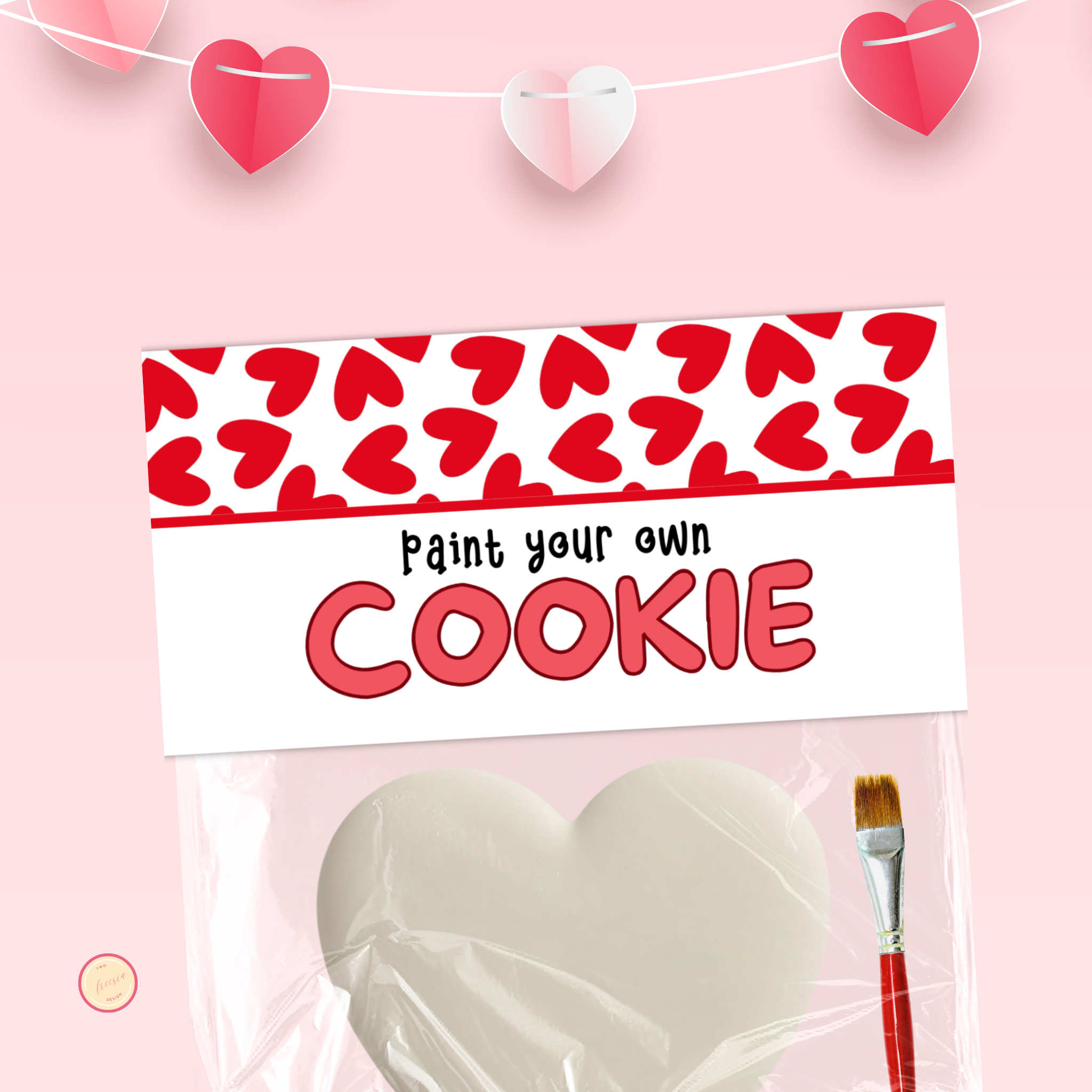 Valentine PYO Cookie Bag Topper