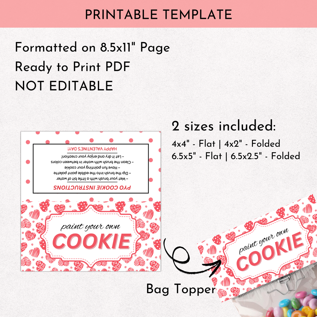 Valentine PYO Cookie Bag Topper