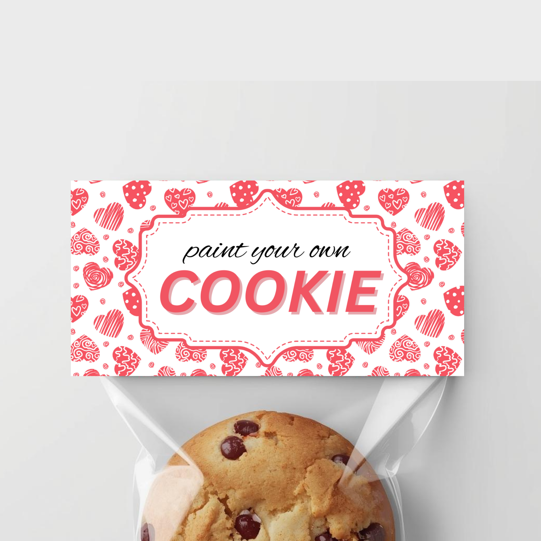 Valentine PYO Cookie Bag Topper