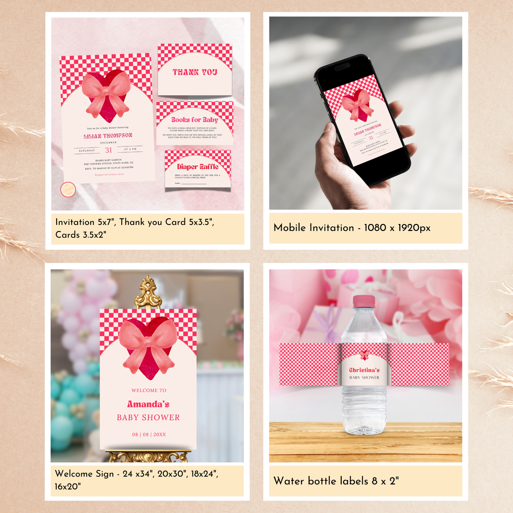 Valentine Baby Shower Bundle | Red Heart & Bow