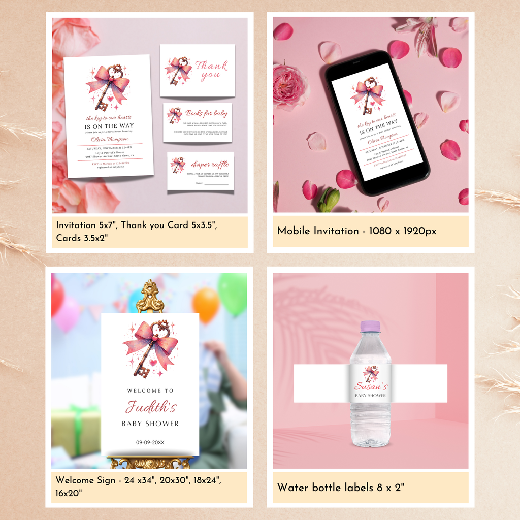 Valentine Baby Shower Bundle | Key to Our Hearts