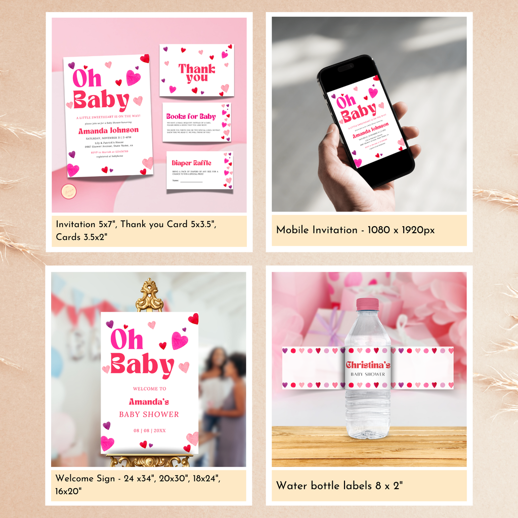 Valentine Baby Shower Bundle | Oh Baby