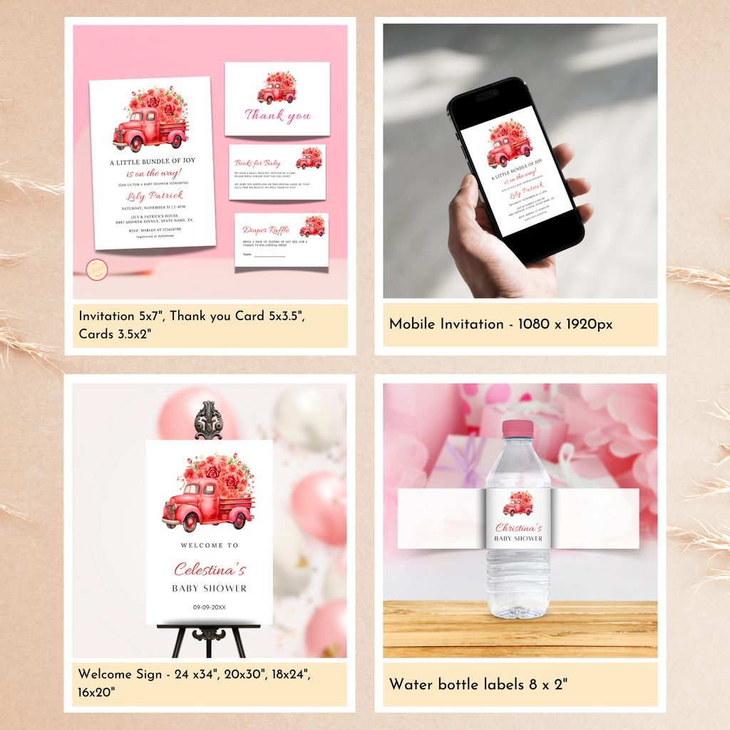 Valentine Baby Shower Bundle | Red Truck