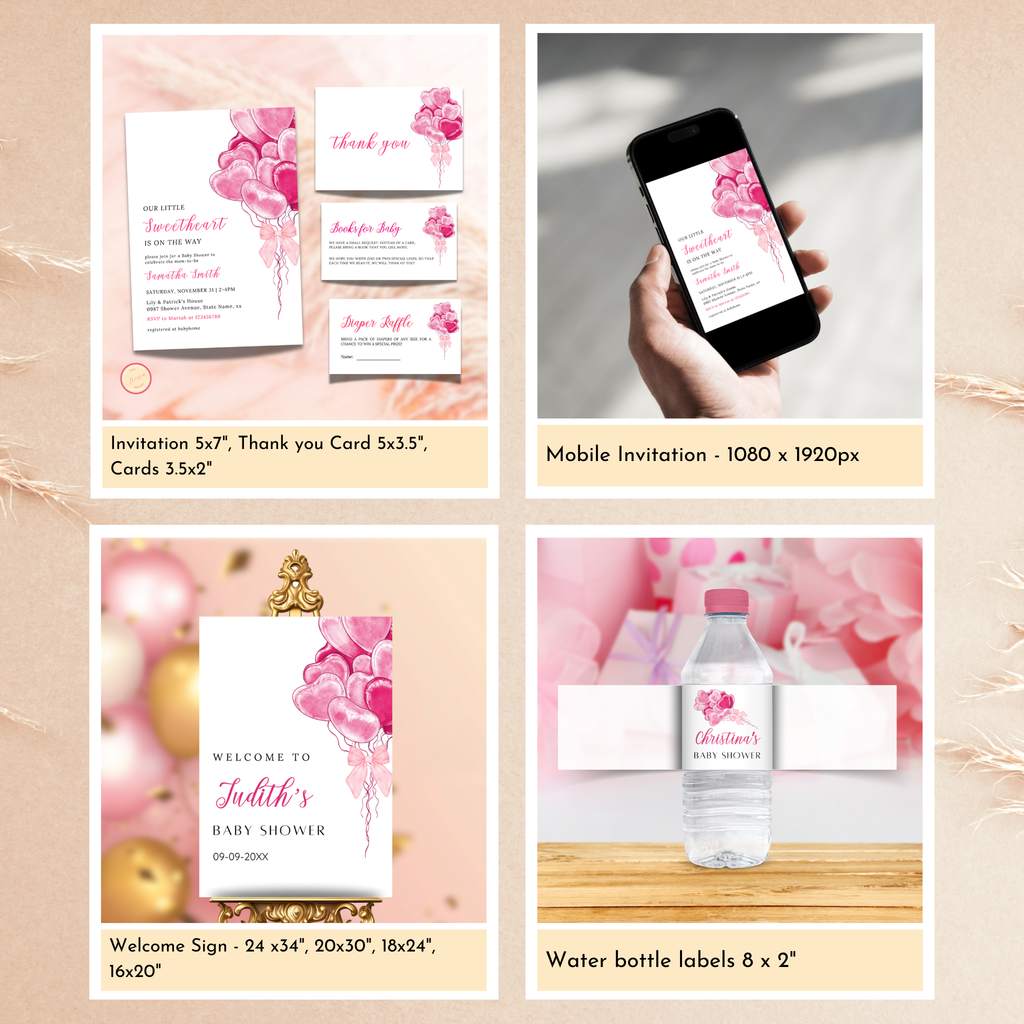 Valentine Baby Shower Bundle | Pink Balloons