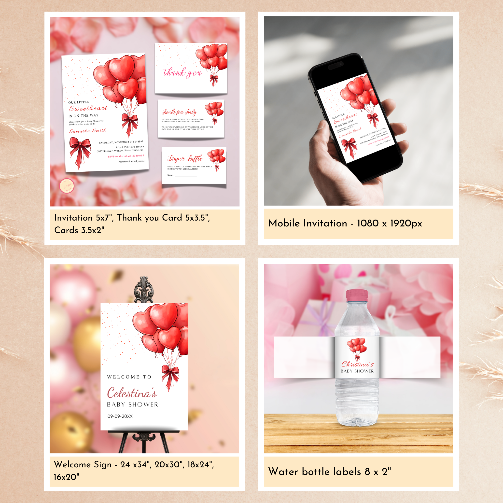 Valentine Baby Shower Bundle | Red Balloons