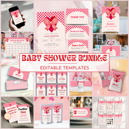 Valentine Baby Shower Bundle | Red Heart & Bow