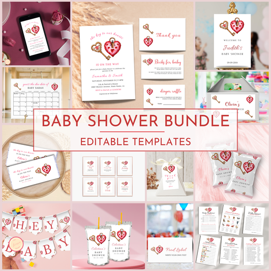 Valentine Baby Shower Bundle | Key to Our Hearts