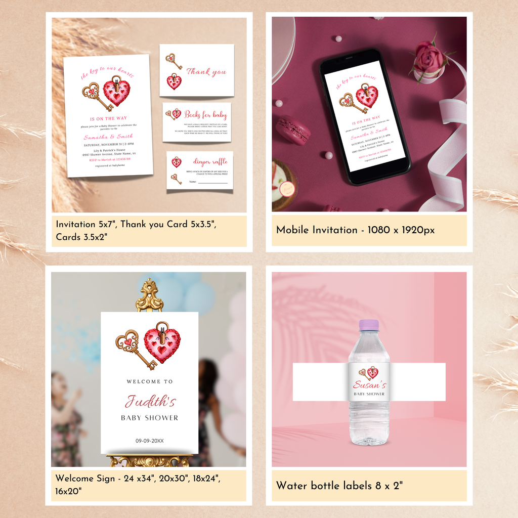 Valentine Baby Shower Bundle | Key to Our Hearts
