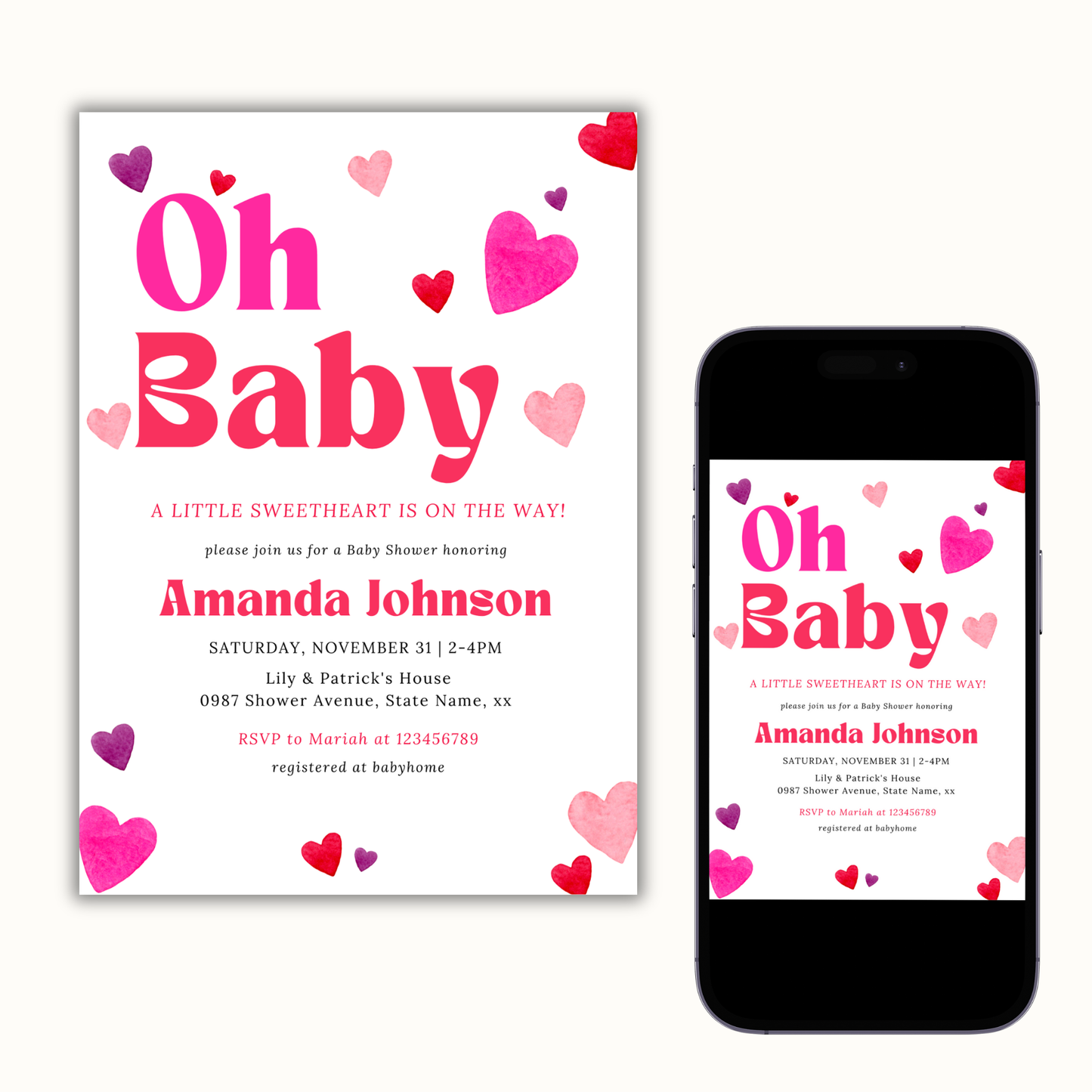 Valentine's Day Baby Shower Invitation