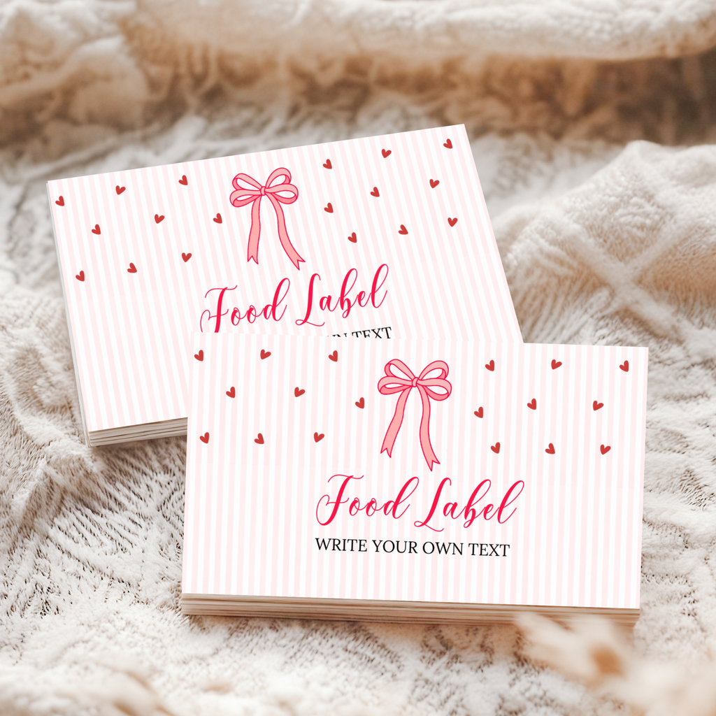 Valentine Baby Shower Food Label