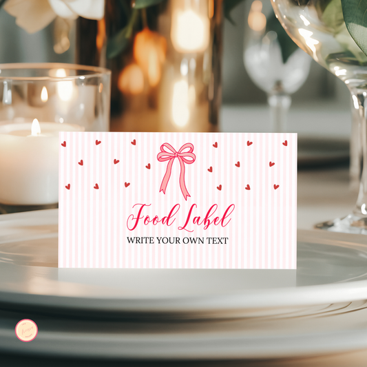 Valentine Baby Shower Food Label