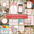 Watermelon 1st Birthday Template Bundle #1