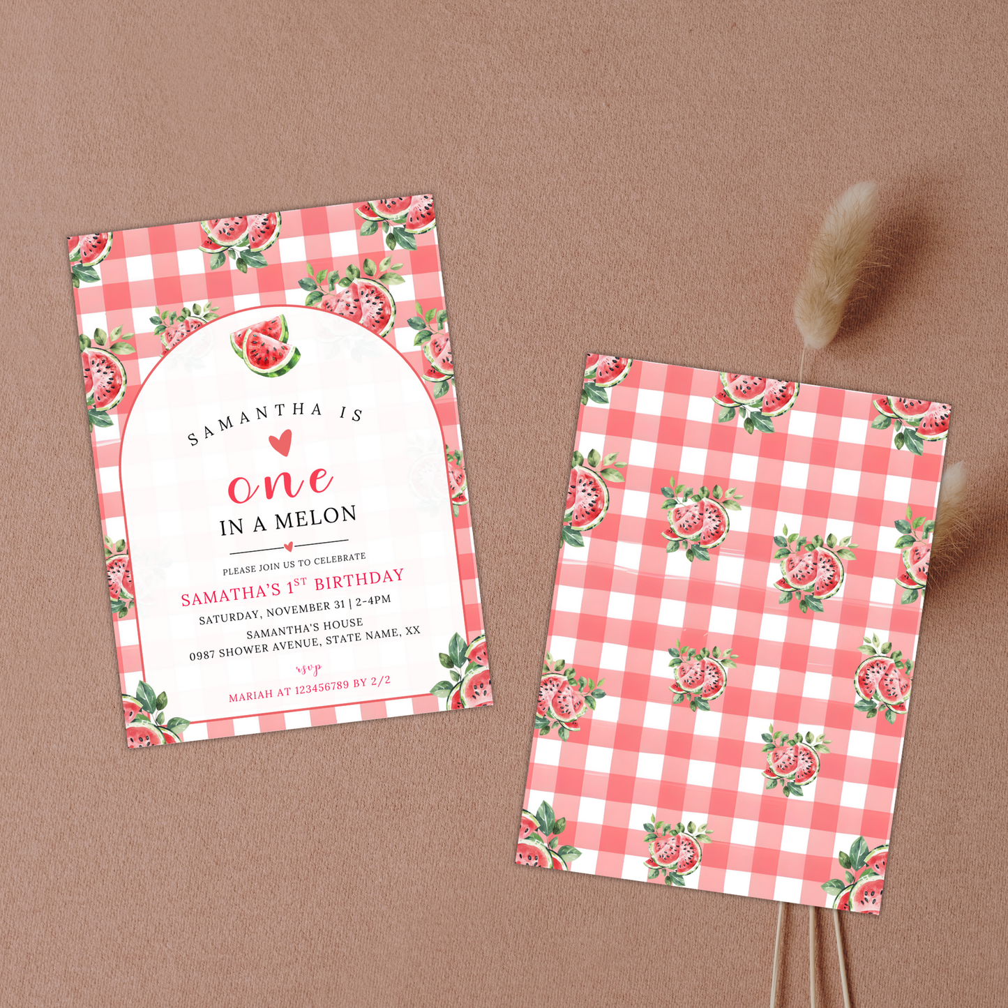 Watermelon 1st Birthday Invitation