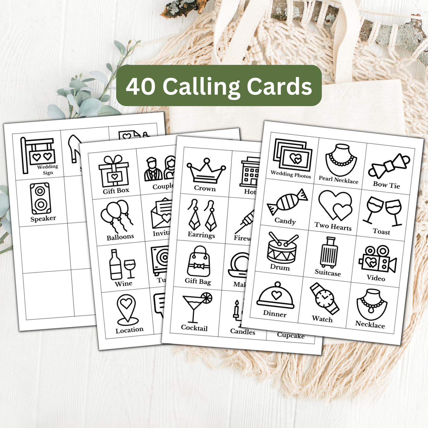 Wedding Bingo - 50 Cards