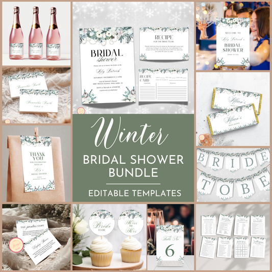 Winter Bridal Shower Template Bundle #1