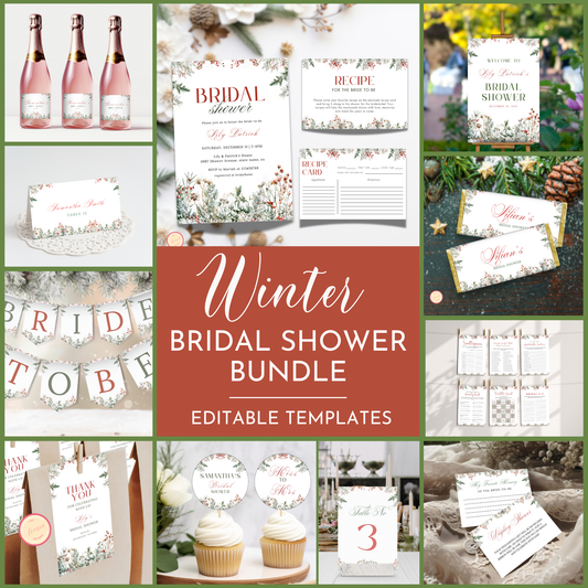 Winter Bridal Shower Template Bundle #2