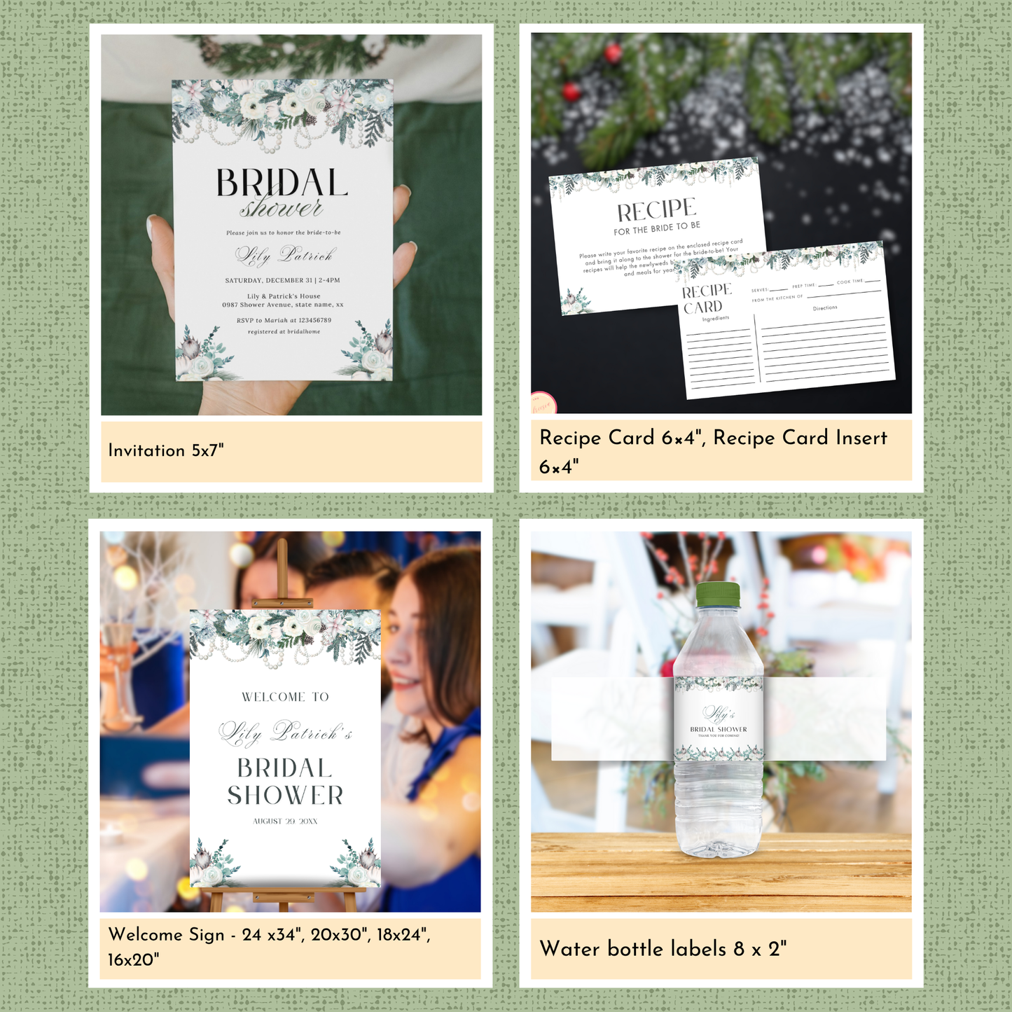 Winter Bridal Shower Template Bundle #1