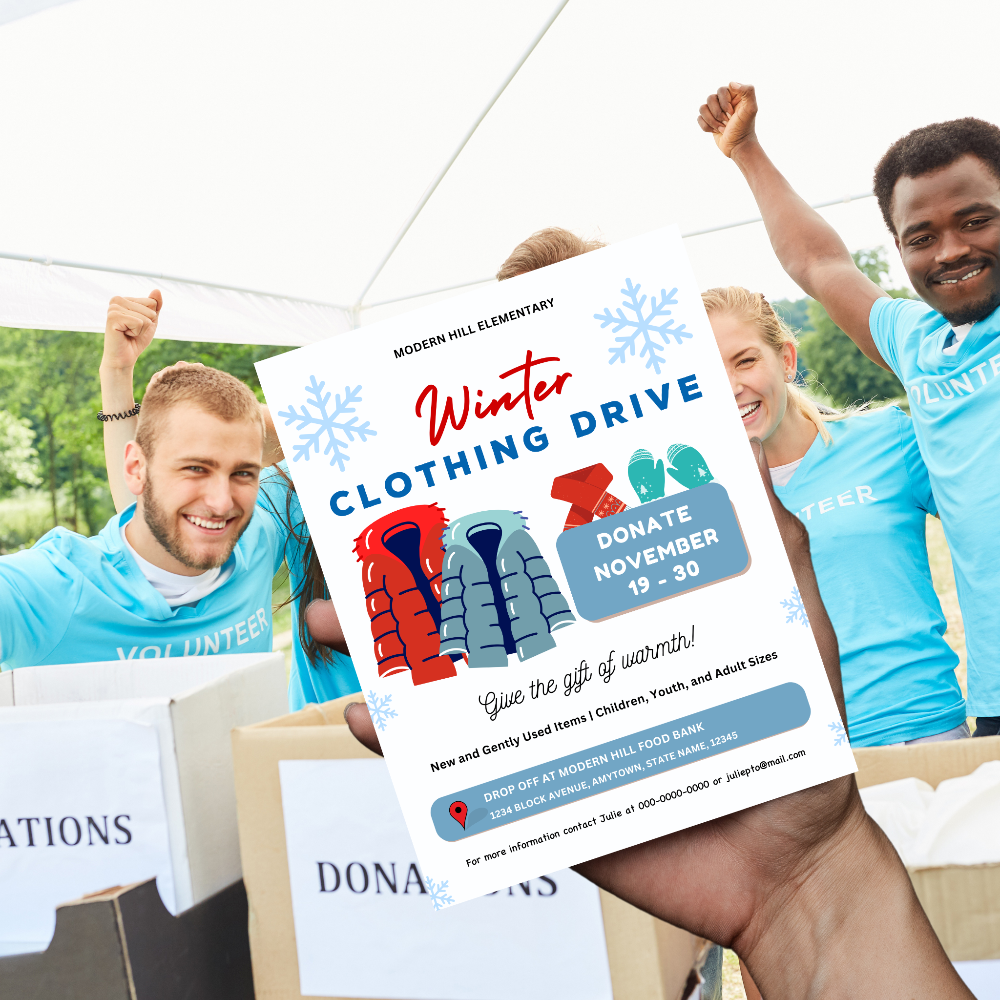 Winter Clothing Drive Flyer Template