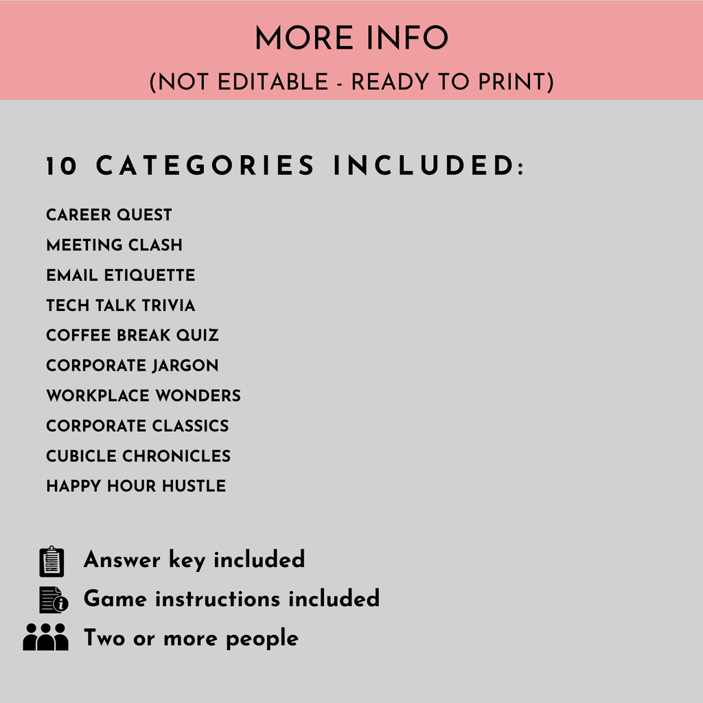Workplace Trivia Game Bundle